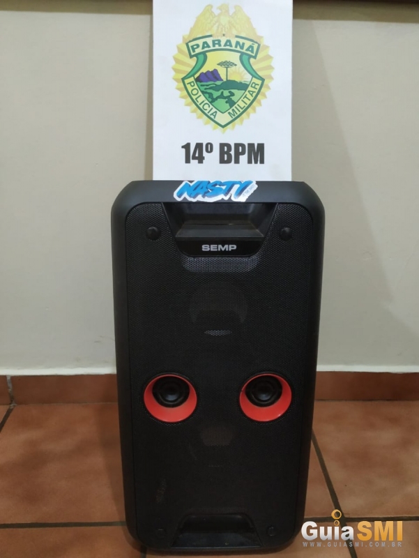 Após perturbação de sossego, caixa de som é apreendida pela PM em São Miguel do Iguaçu Imagem referente a Após perturbação de sossego, caixa de som é apreendida pela PM em São Miguel do Iguaçu