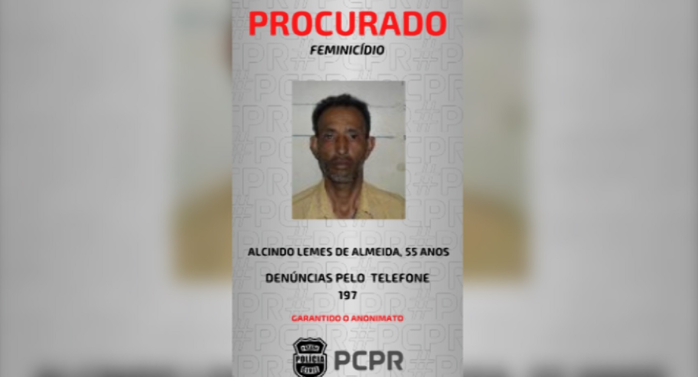 Polícia Civil divulga imagem de suspeito de matar Jaine de Lima Damásio, em Cascavel