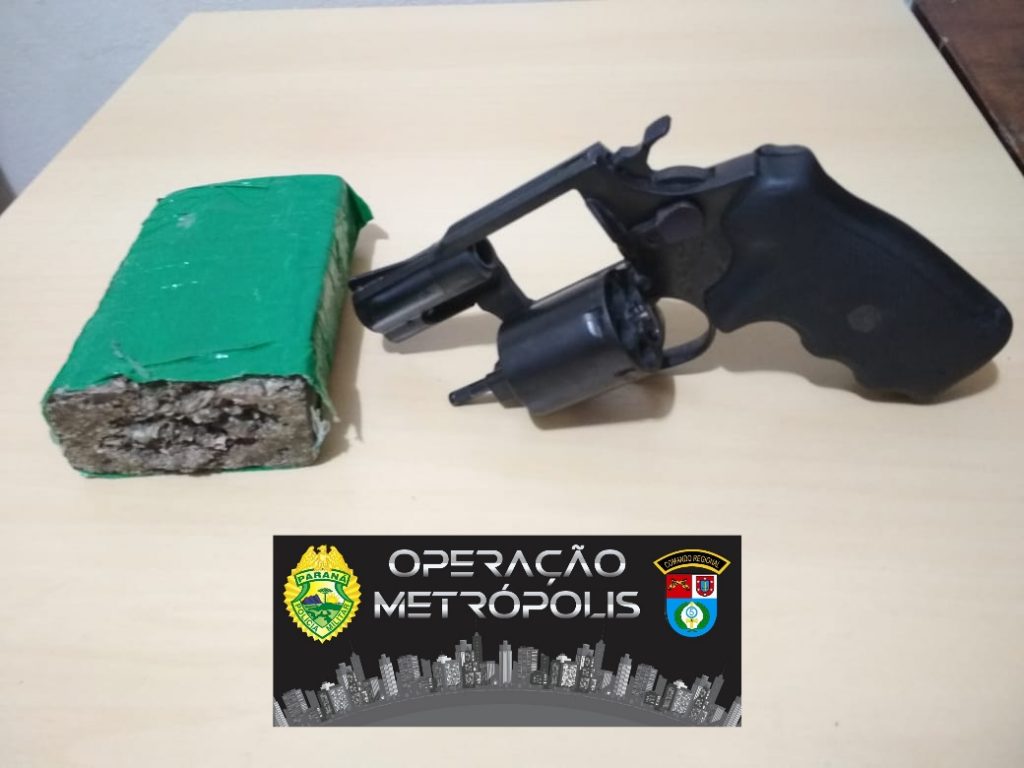 Operação Metrópolis: PM apreende revólver e porção de maconha em São Jorge D’Oeste