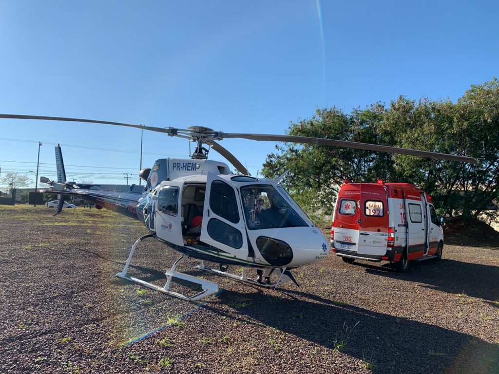 Recém-nascido com poucas horas de vida é transferido de helicóptero de Toledo a Ivaiporã