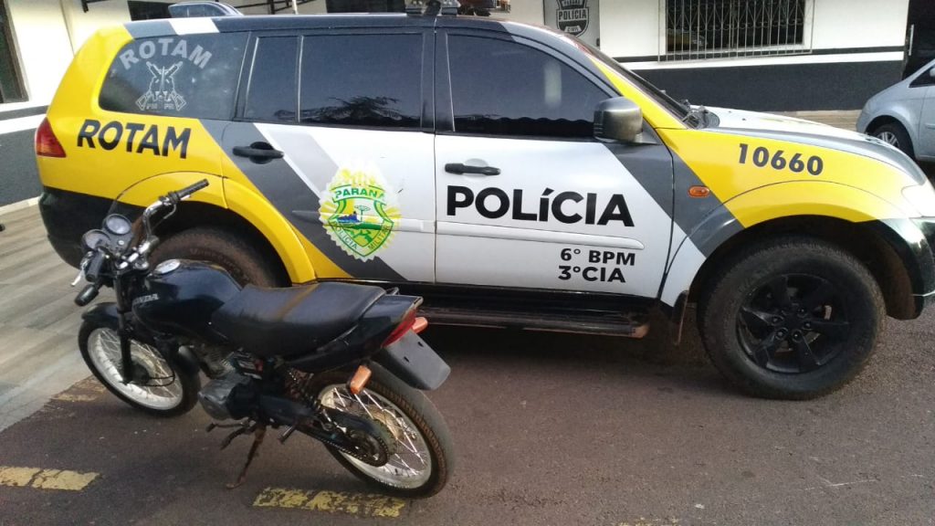 ROTAM apreende moto sem placa e números do chassi e do motor suprimidos em Ramilândia