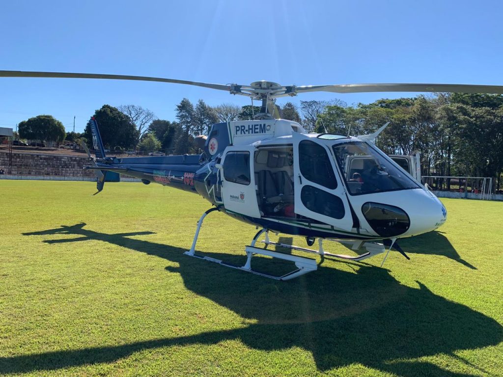 Vítima de grave acidente no interior de Marechal C. Rondon é transferida de helicóptero a Toledo