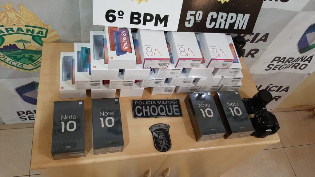 Pelotão de Choque realiza apreensão de eletrônicos na BR-277