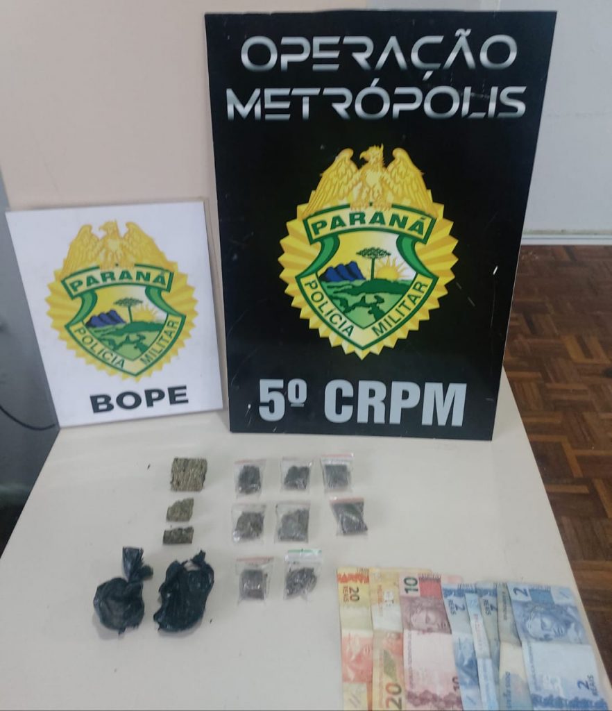 Operação Metrópolis II: Choque detém indivíduo com 11 porções de maconha em Medianeira