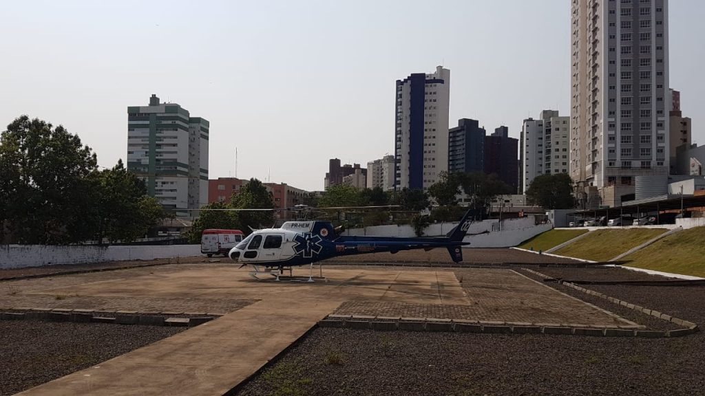 Com infarto, idoso de 91 anos é trazido de helicóptero de Nova Aurora a Cascavel