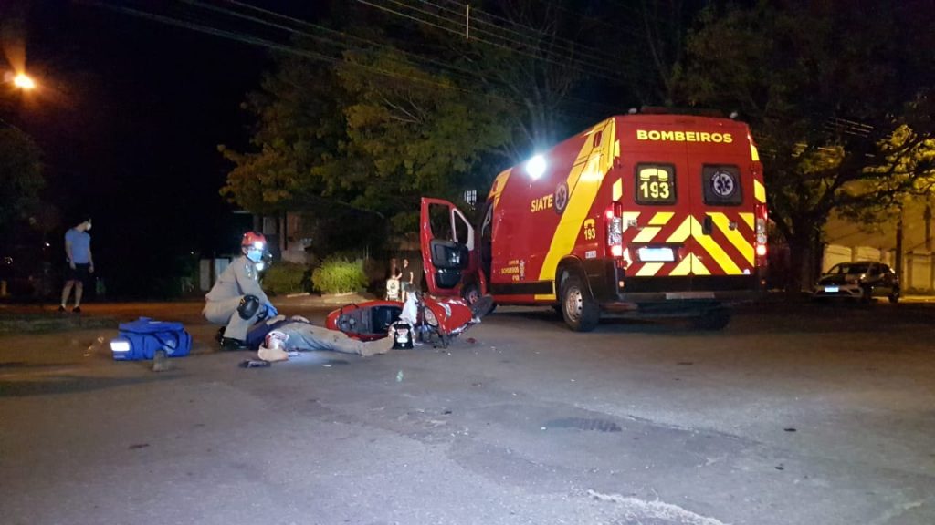 Motociclista sofre fratura em forte colisão entre veículos no Maria Luíza