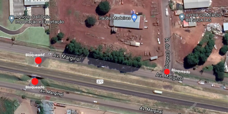 Obras de melhorias serão realizadas na marginal da BR-277 neste sábado