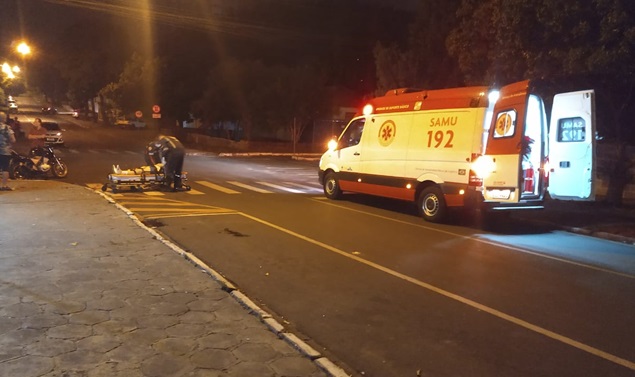 Motociclista fica ferido em queda em Francisco Beltrão