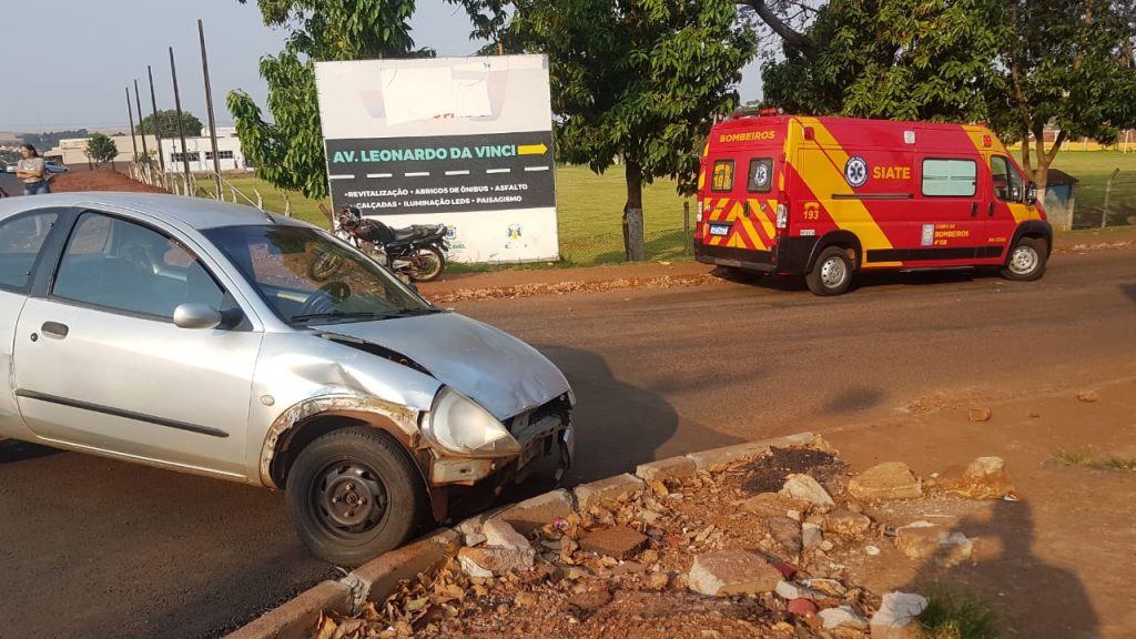 Motociclista fica ferido em colisão no Bairro Interlagos