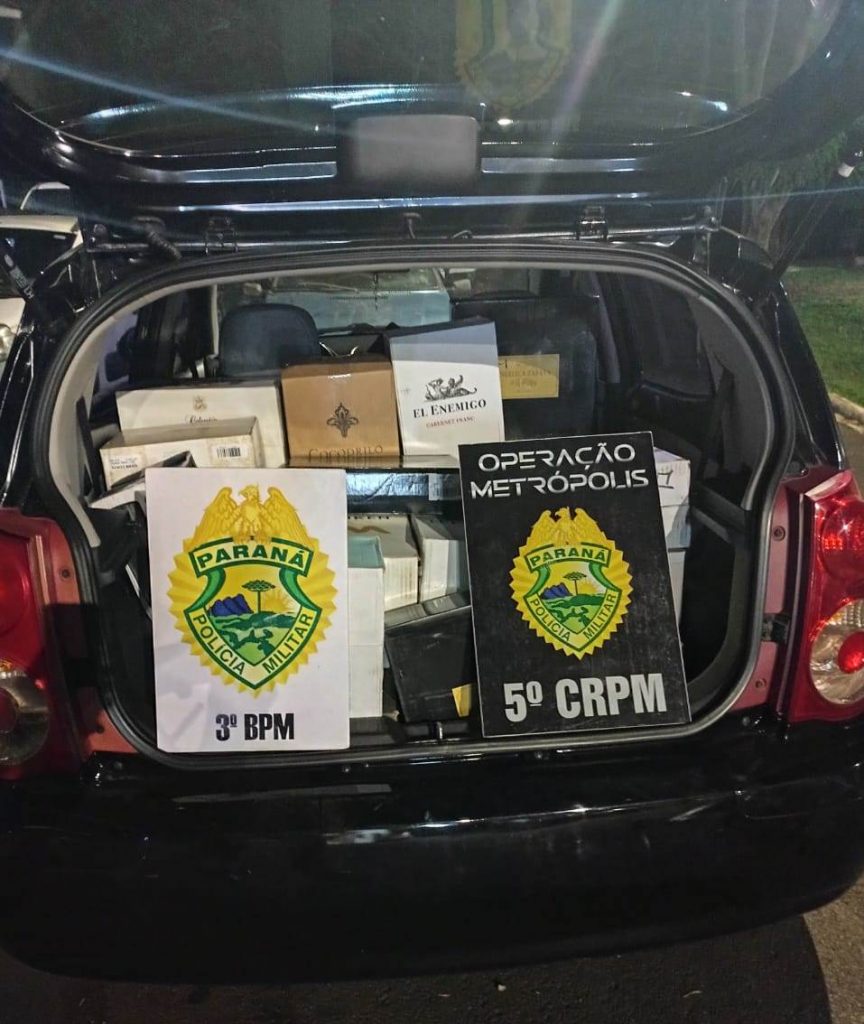Mais de 260 caixas de vinho e droga são apreendidas pela PM no Sudoeste do estado pela Operação Metrópolis