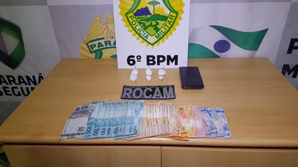 Rocam apreende mais de R$ 3 mil e cocaína no Bairro Universitário