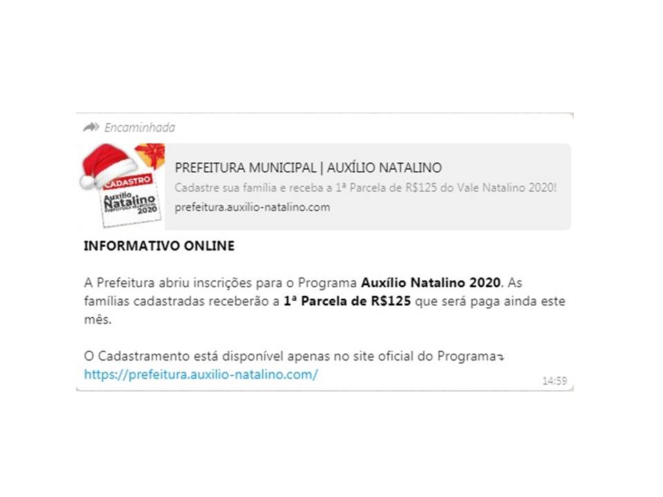 Fake news: Município esclarece que não há pagamento de auxílio-natalino