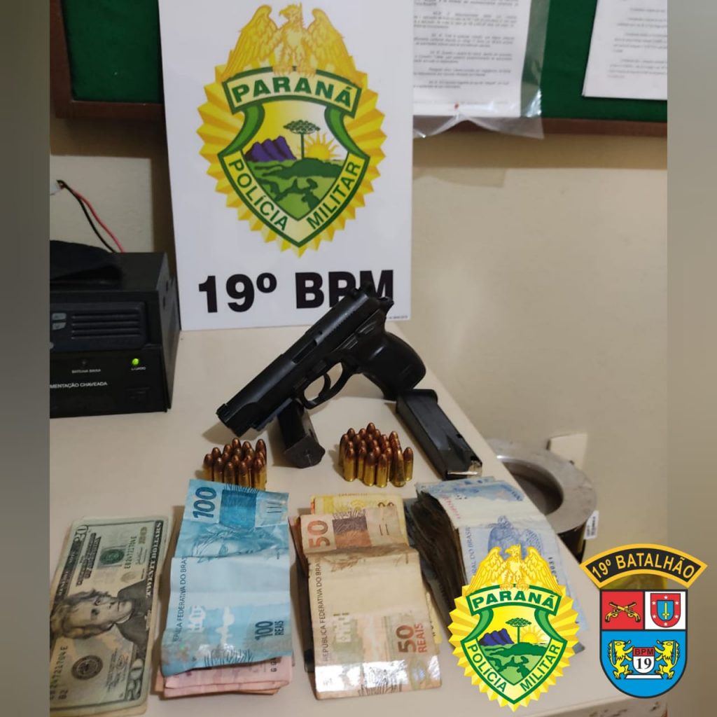 Armas, cigarros e pneus são apreendidos pela PM; carro furtado é recuperado no Oeste do estado