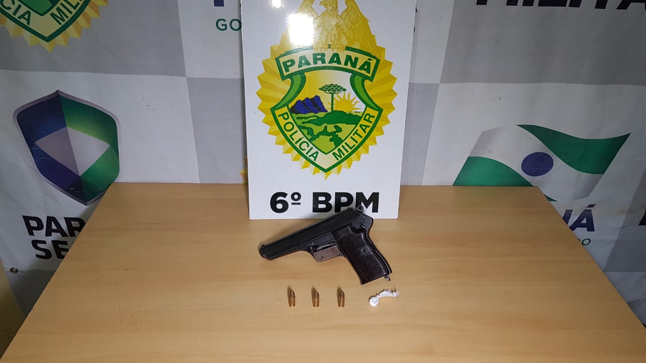 Homem é detido com pistola e cocaína no Bairro Brasília