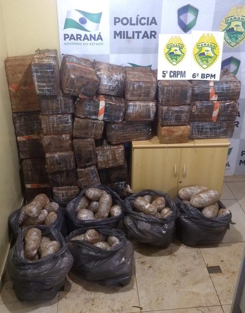 Cerca de 700 quilos de maconha são apreendidos pela PM em Santa Terezinha do Oeste