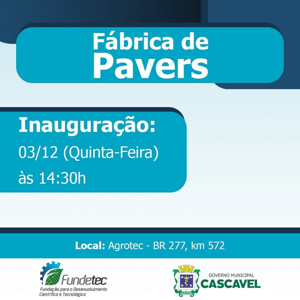 Fundetec inaugura Fábrica de Paver que integra a ressocialização de apenados