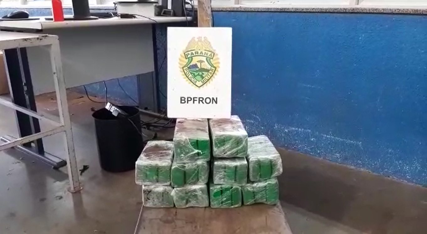 18 quilos de maconha, que seriam trazidos a Cascavel, são apreendidos pelo BPFron