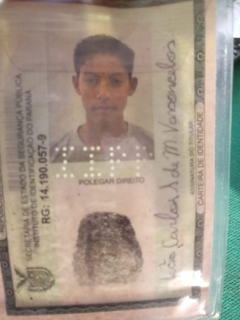 Documento de João Carlos Vasconcelos é encontrado no Parque São Paulo