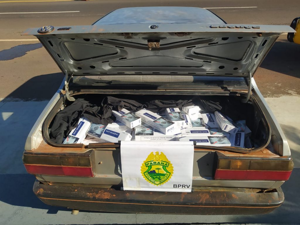 PRE apreende carro com cigarros contrabandeados do Paraguai em Iporã