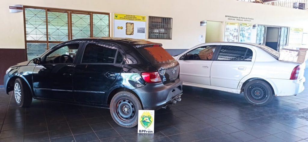BPFron apreende carros carregados com cigarros contrabandeados em Guaíra