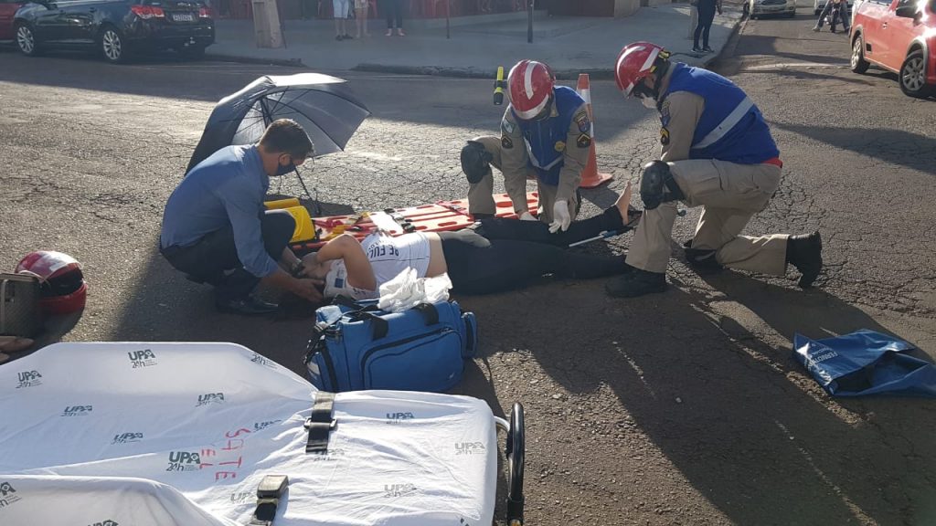 São Cristóvão: Colisão entre Honda Biz e Hyundai HB20 deixa motociclista ferida