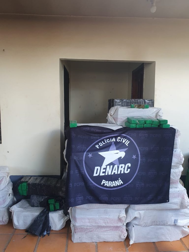 Ação integrada dos núcleos da Denarc de Cascavel e Foz do Iguaçu resulta na apreensão de 1,2 tonelada de maconha