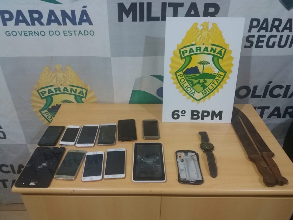 Polícia Militar detém três pessoas no Cancelli e recupera objetos furtados