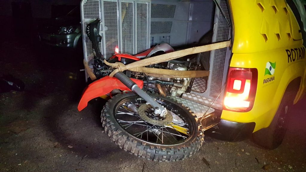 Rapaz é detido pela Rotam em Lindoeste pilotando moto com chassi raspado