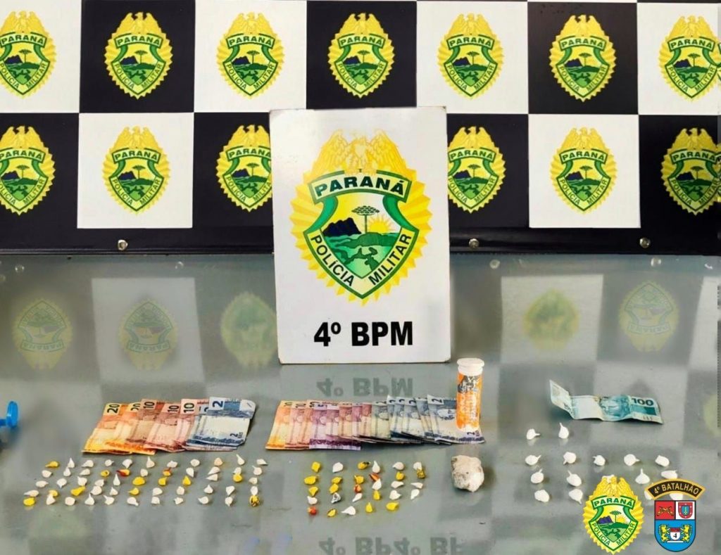 Polícia Militar prende duas pessoas e apreende um adolescente por tráfico de drogas em Maringá