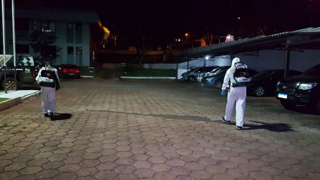 Defesa Civil realiza sanitização na 15ª Subdivisão Policial de Cascavel Defesa Civil realiza sanitização na 15ª Subdivisão Policial de Cascavel