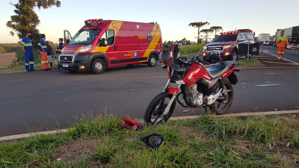 Motociclista tem graves ferimentos em acidente de trânsito na BR-369