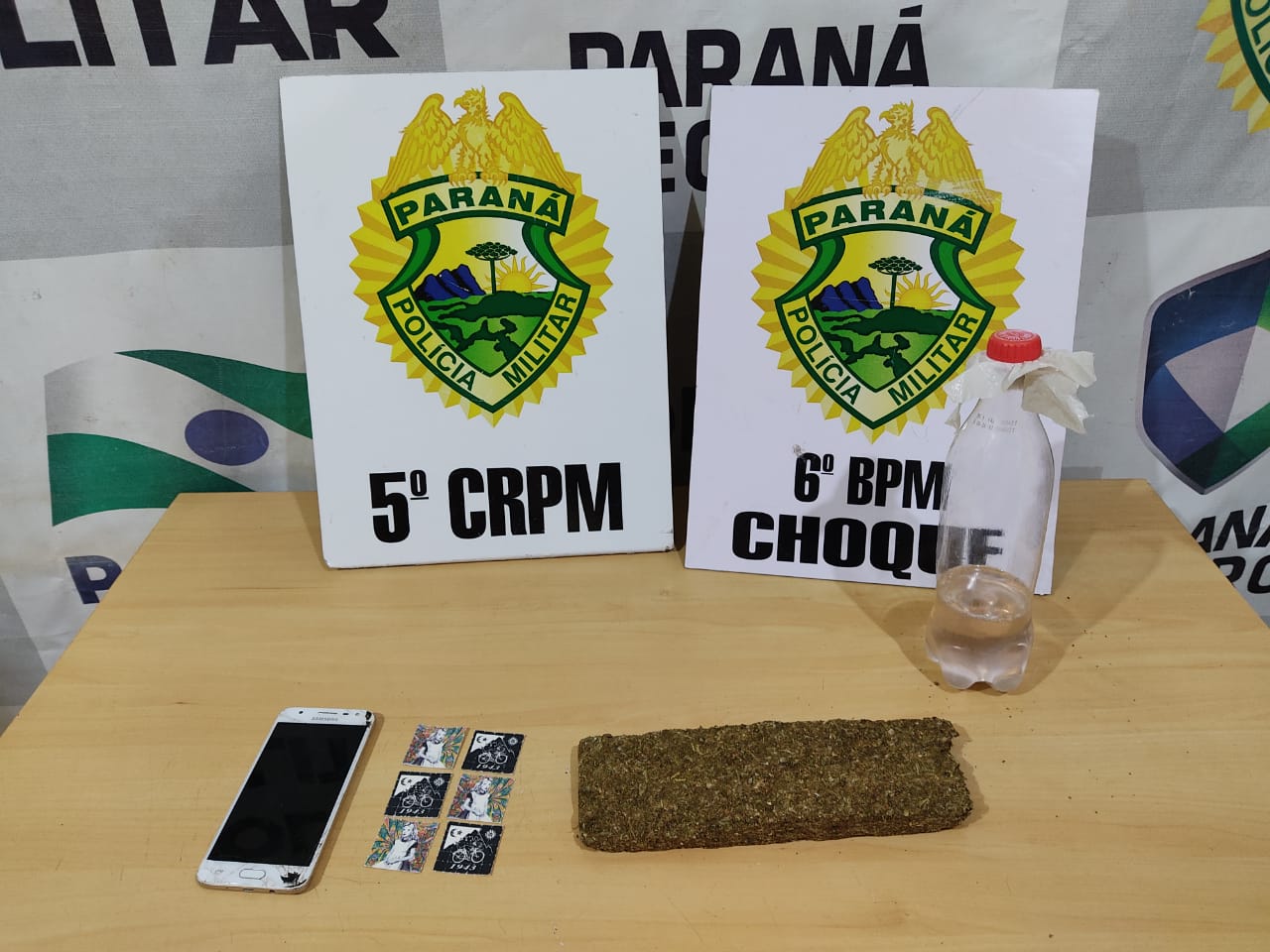 Choque detém motociclista com 150 pontos de LSD e tablete de maconha no Bairro Universitário Imagem referente a Choque detém motociclista com 150 pontos de LSD e tablete de maconha no Bairro Universitário