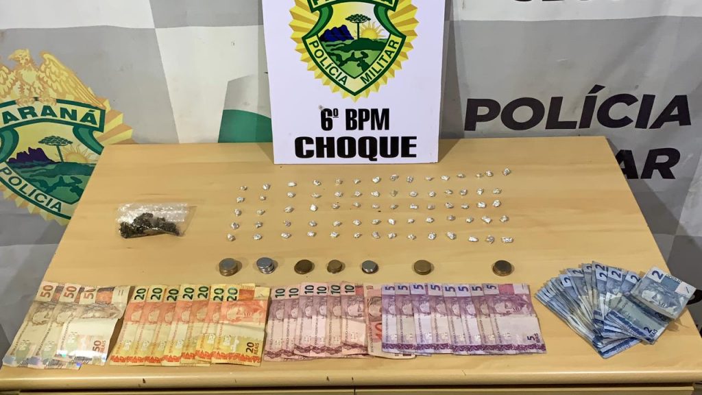 Choque detém casal e apreende 71 pedras de crack após abordagem no Centro