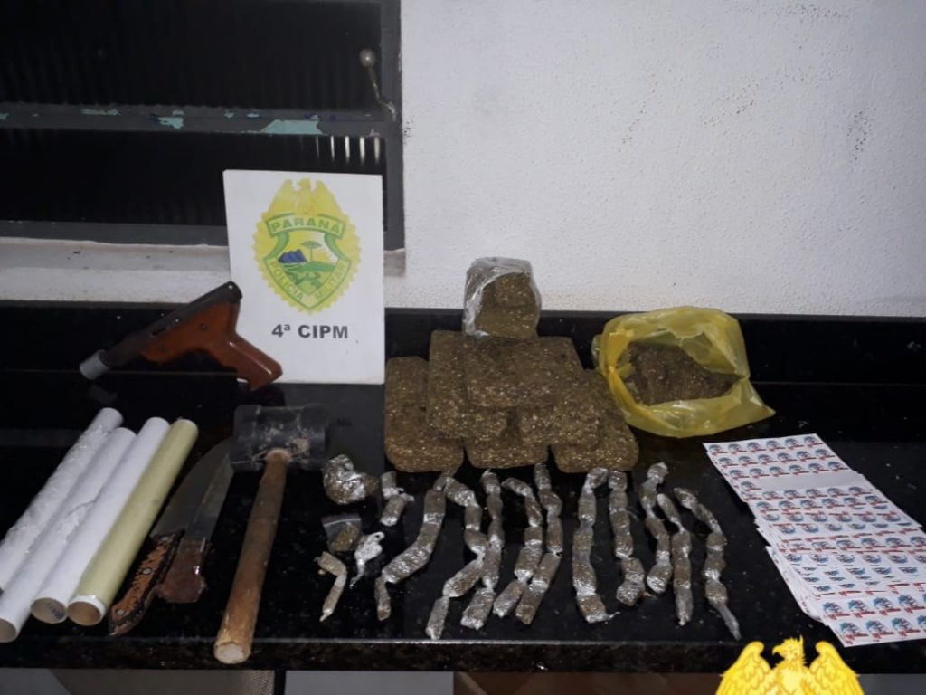 PM apreende drogas e arma de fabricação artesanal em Londrina