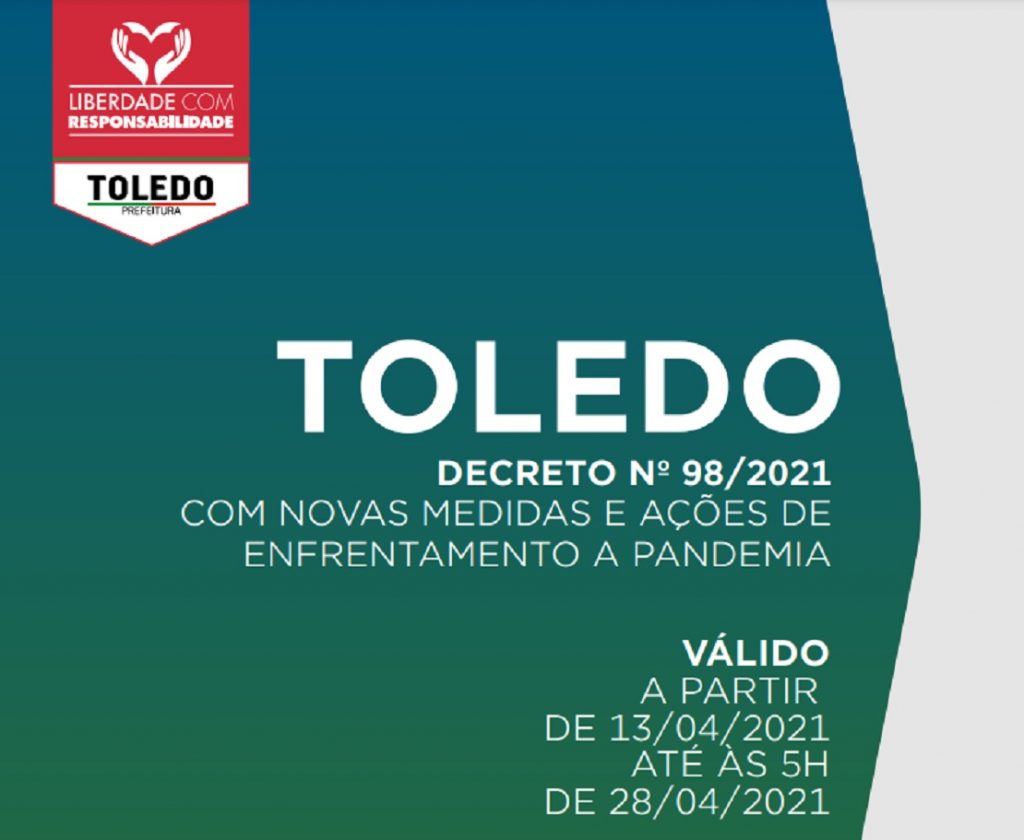 Prefeitura de Toledo divulga novas medidas de enfrentamento à Covid-19; Veja o novo decreto