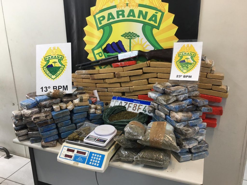 Polícia Militar apreende 109 quilos de maconha em Bairro de Curitiba