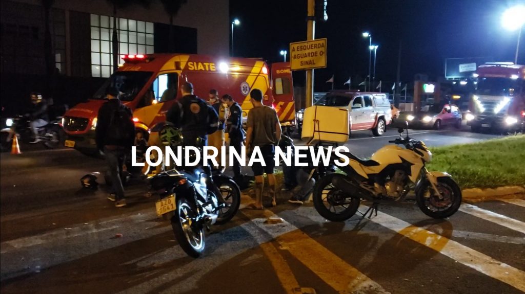 Três pessoas ficam feridas em colisão entre duas motocicletas em Londrina