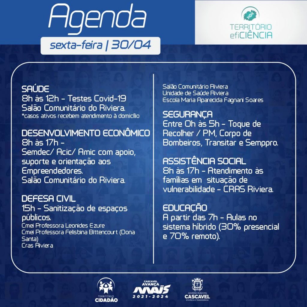 Veja a programação do Território EfiCiência para esta sexta-feira (30) Veja a programação do Território EfiCiência para esta sexta-feira (30)