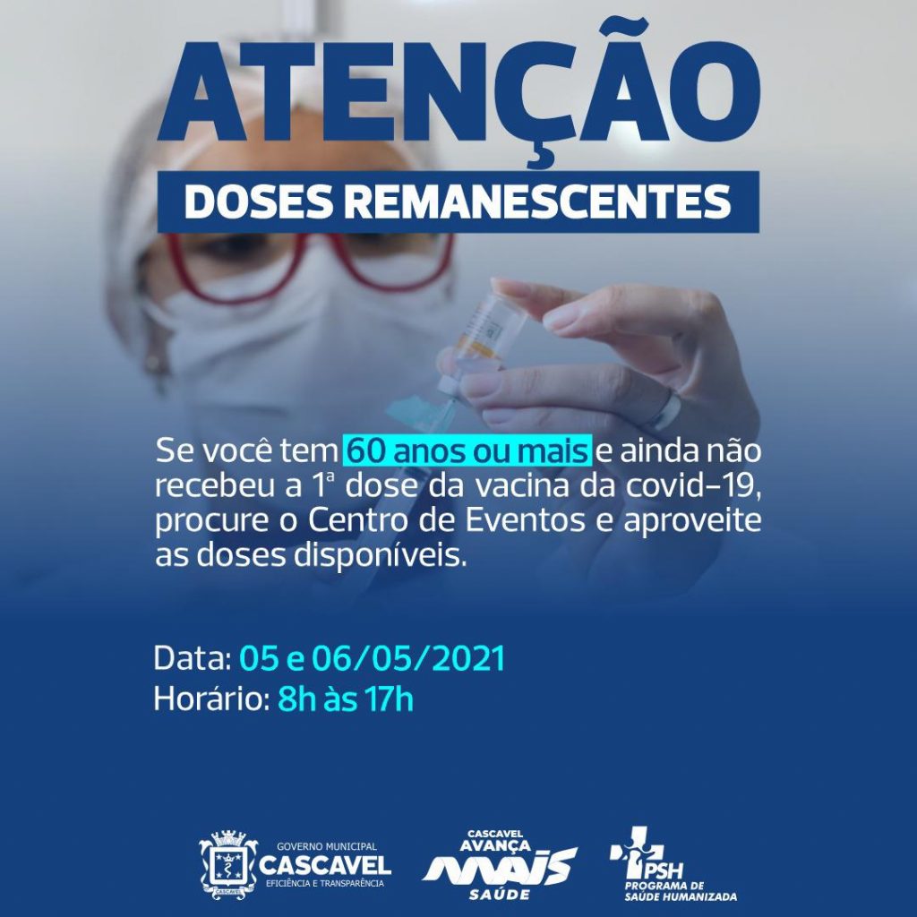 Covid-19: Ainda há doses para idosos com 60 anos ou mais que ainda não foram vacinados