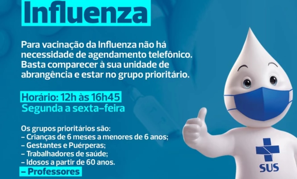 Professores começam a ser vacinados contra a Influenza na próxima segunda-feira (31) em Cascavel Imagem referente a Professores começam a ser vacinados contra a Influenza na próxima segunda-feira (31) em Cascavel