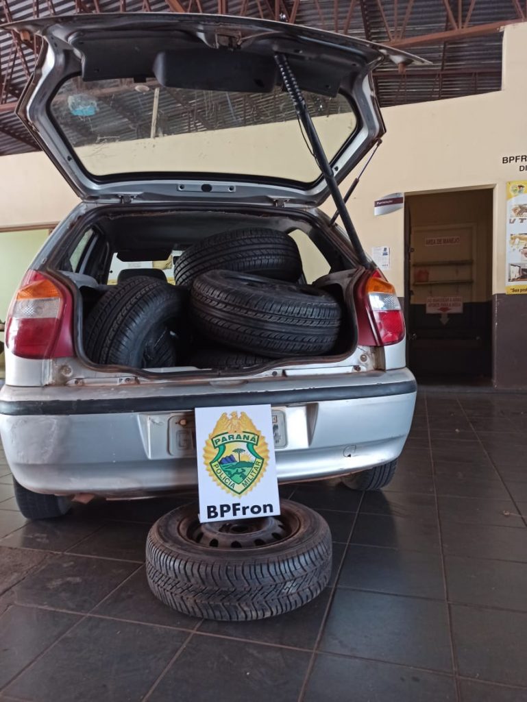 BPFron apreende pneus contrabandeados durante Operação Hórus em Terra Roxa
