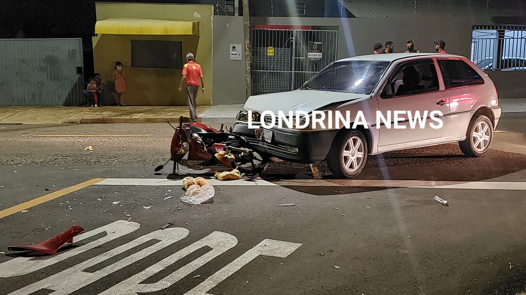 Motociclista fica gravemente ferido após colisão entre carro e moto na zona norte de Londrina