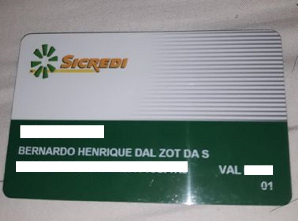 Cartão bancário em nome de Bernardo Henrique Dal Zot é encontrado no Bairro Universitário