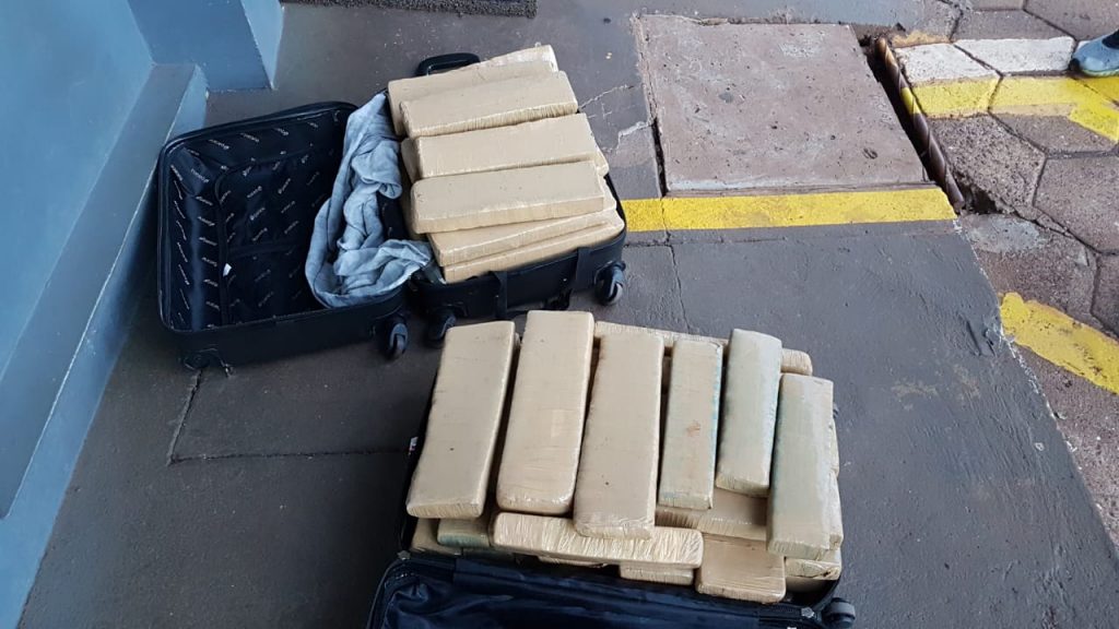 PRF detém dupla que transportava 52 quilos de maconha em ônibus