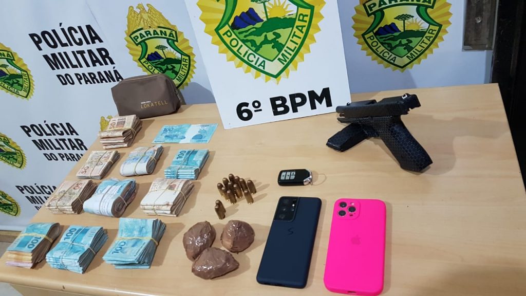 Serviço de Inteligência da PM realiza apreensão de drogas, pistola e mais de R$ 50 mil em ação contra o tráfico