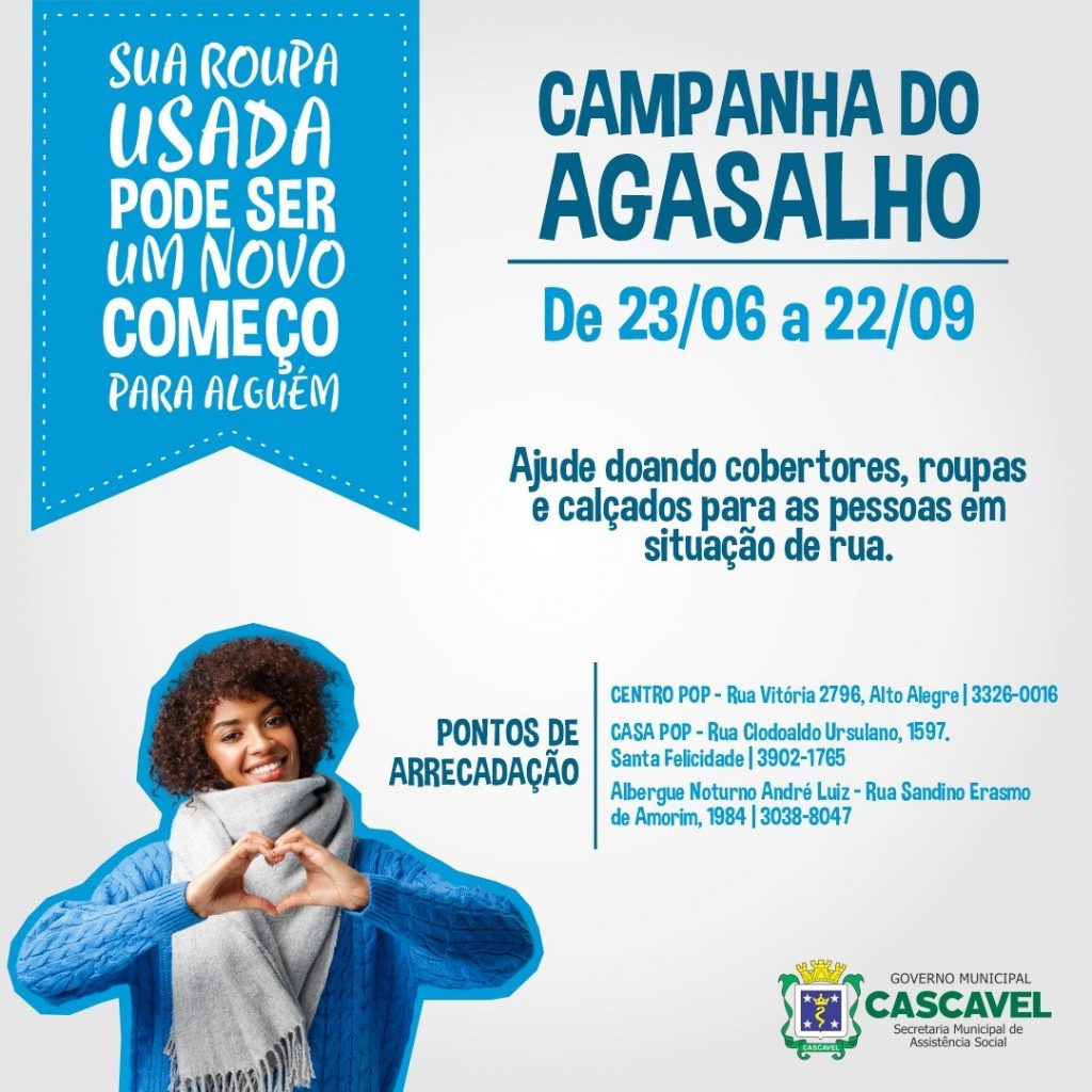 Cascavel lança Campanha do Agasalho 2021 Cascavel lança Campanha do Agasalho 2021