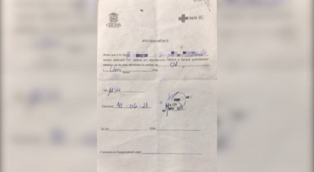 Atenção empresas! Atestados falsos foram repassados por trabalhadores em Cascavel