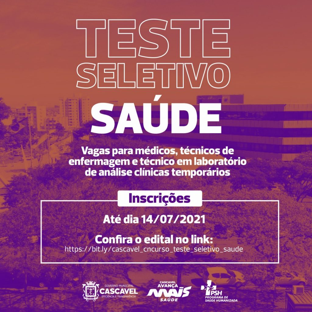 Prazo de inscrições para o Processo Seletivo da Saúde termina amanhã