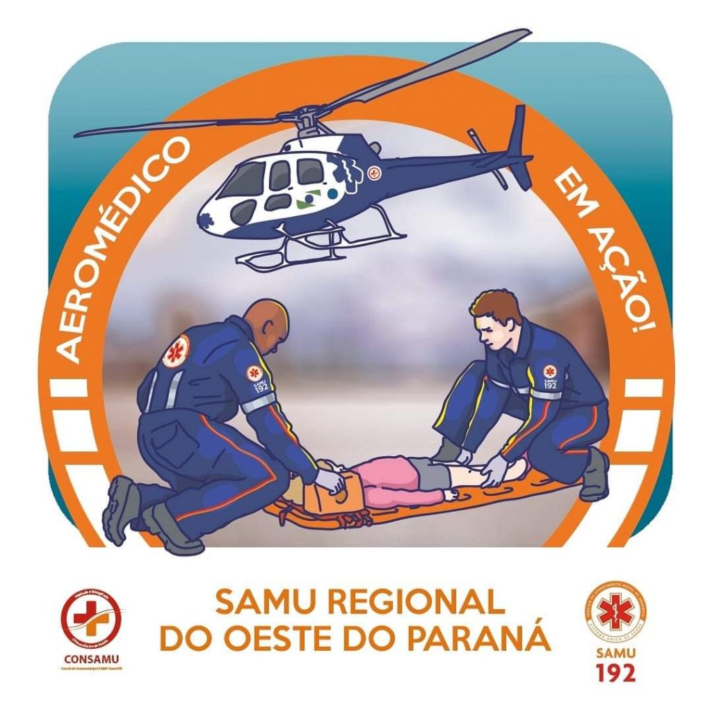 Idoso de 72 anos que sofreu infarto em Nova Aurora é trazido de helicóptero ao Hospital do Coração, em Cascavel
