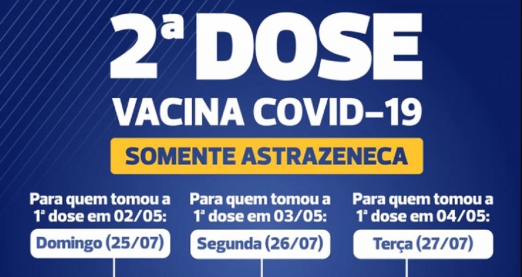 Segunda dose da AstraZeneca será aplicada no Centro de Eventos neste domingo (25) em Cascavel